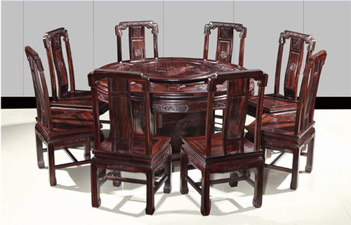 湖州缅甸花梨红木餐桌出售,红酸枝家具厂